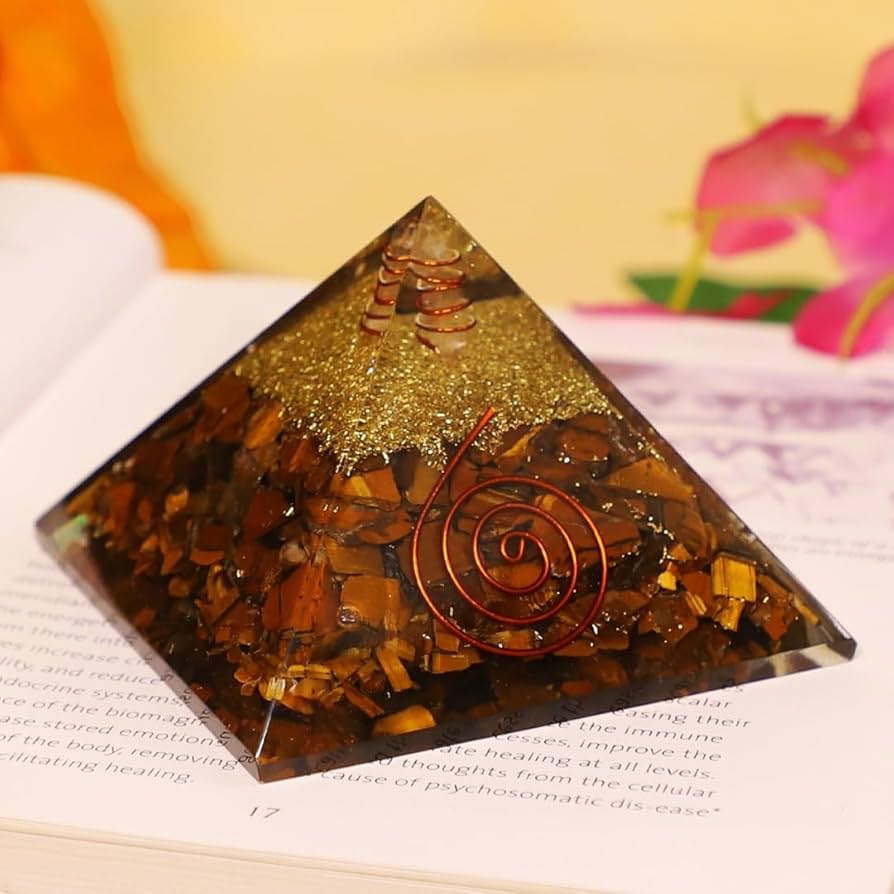 Tiger eye pyramid